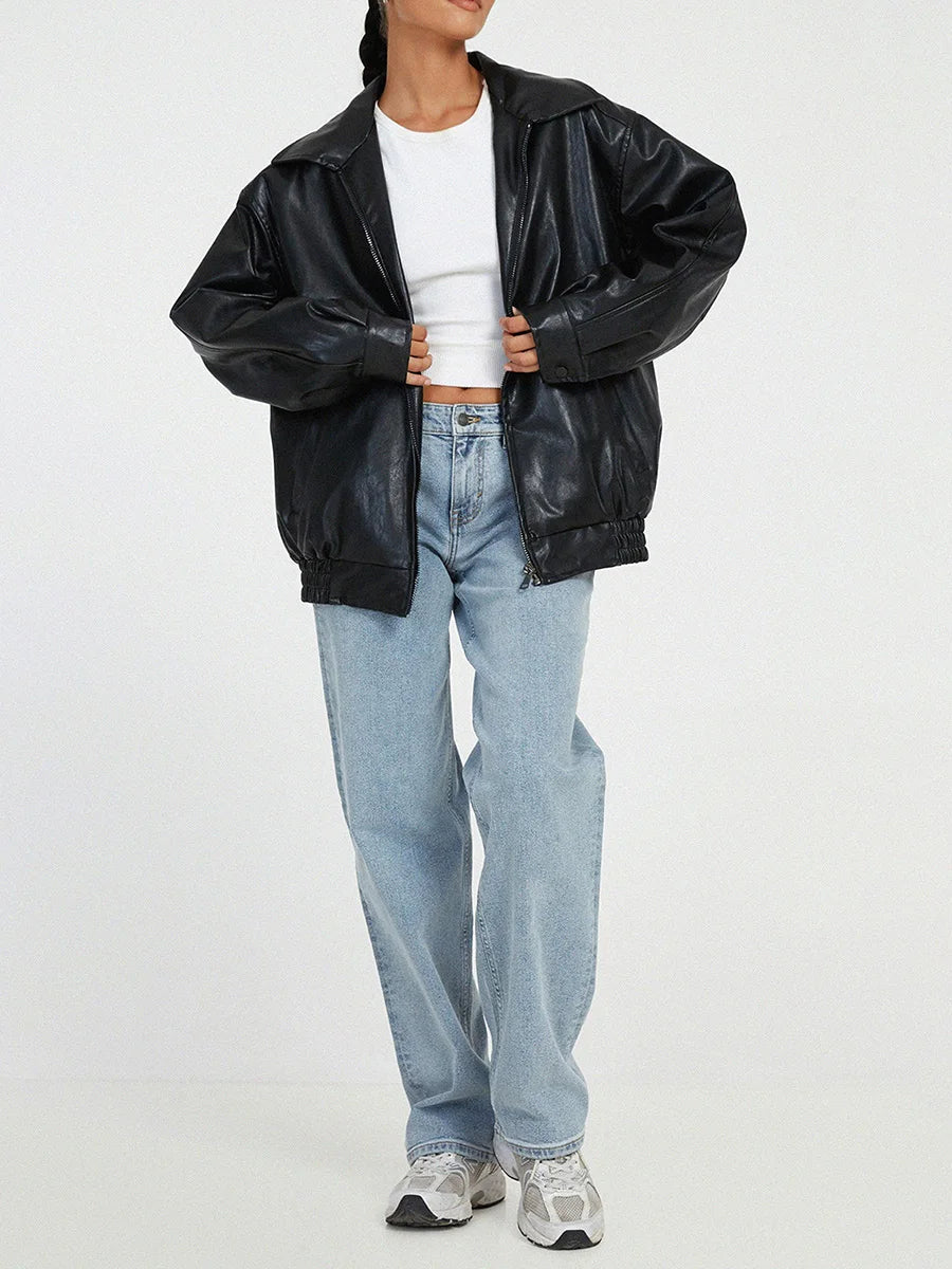 Mckenna | Leather Jacket with Tailored Detail