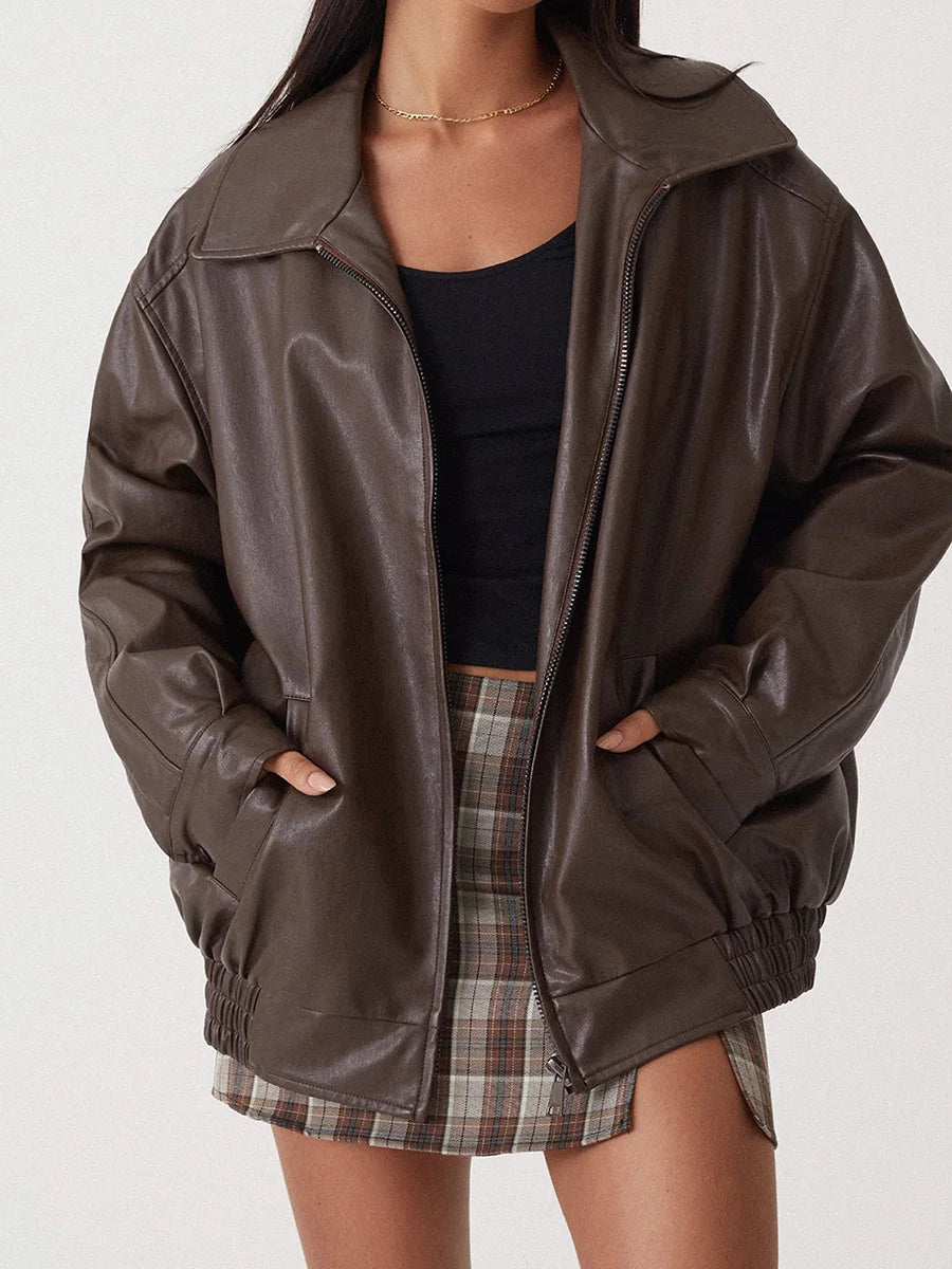 Mckenna | Leather Jacket with Tailored Detail