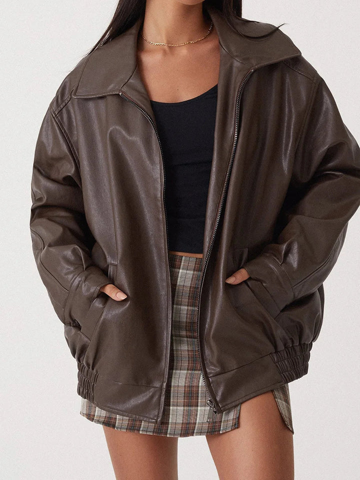 Mckenna | Leather Jacket with Tailored Detail
