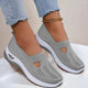 Women's Knitted Slip On Trainers, Cut Out Platform Sole