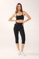 Women's High Waisted Cropped Leggings with Side Splits