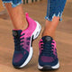 Mesh athletic sneakers with lace-up fronts and thick soles