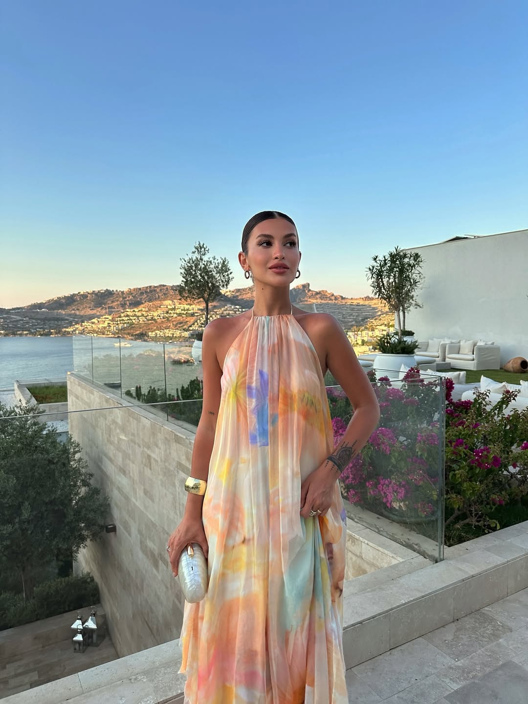 Halter Neck Maxi Dress for Women, Open Tie Back