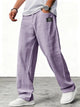 Men's wide-leg lightweight trousers in blue, relaxed fit with low-rise waistband