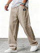 Men's wide-leg lightweight trousers in blue, relaxed fit with low-rise waistband