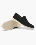Men's slip-on loafers with stitched apron toe and low sole