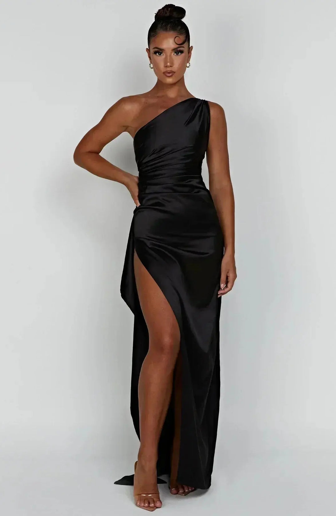 Meadow | Satin Ruched Maxi Dress