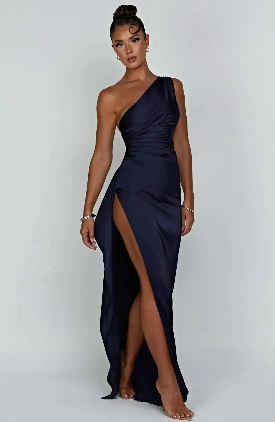 Meadow | Satin Ruched Maxi Dress