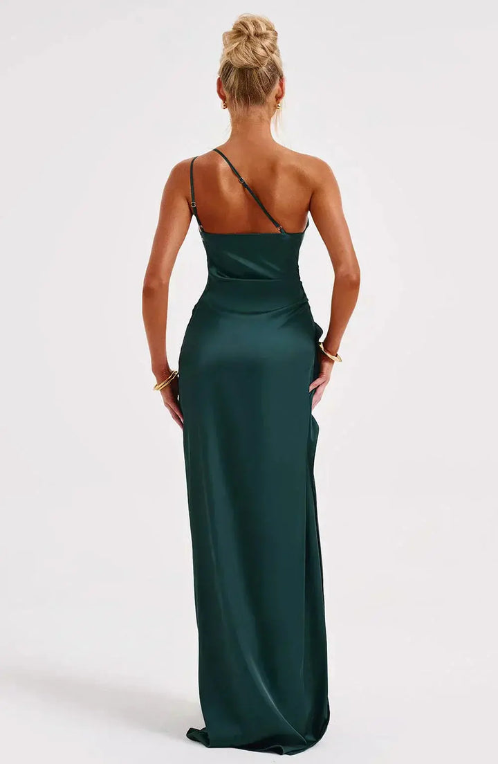 Meadow | Satin Ruched Maxi Dress