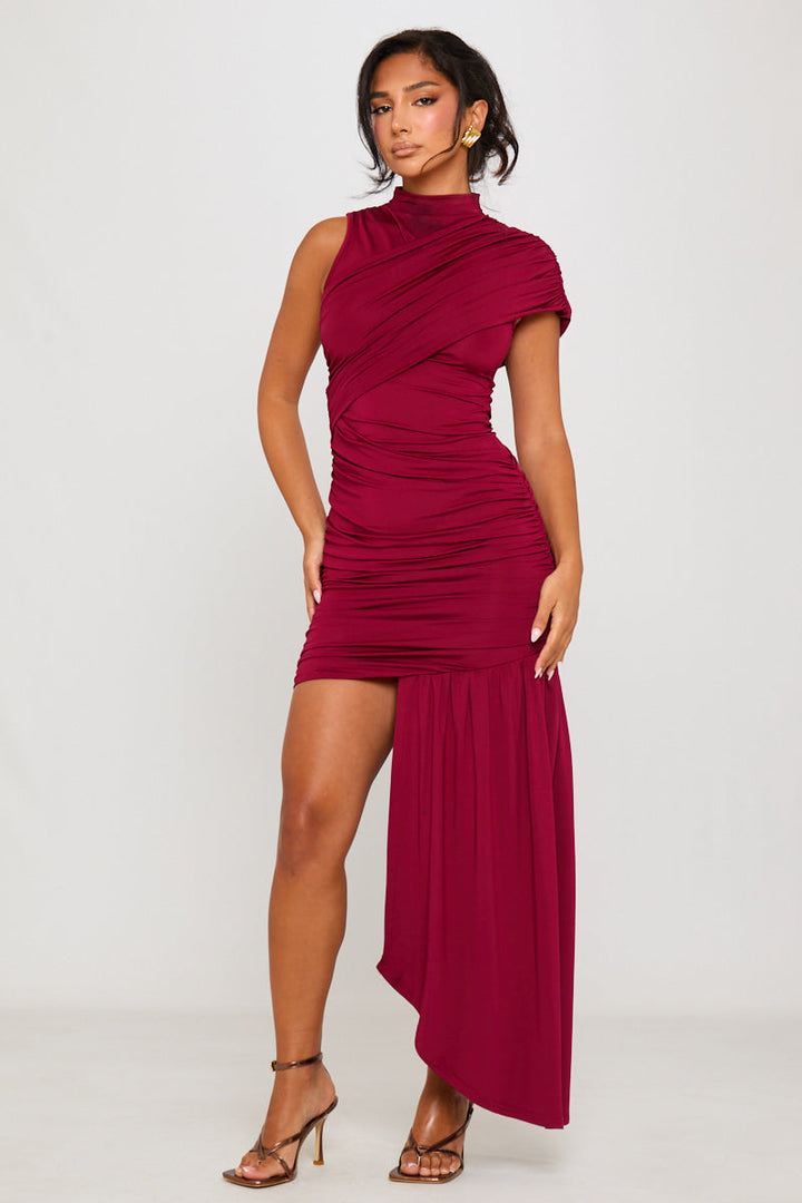 Bria | High Neck Ruched Mini Dress