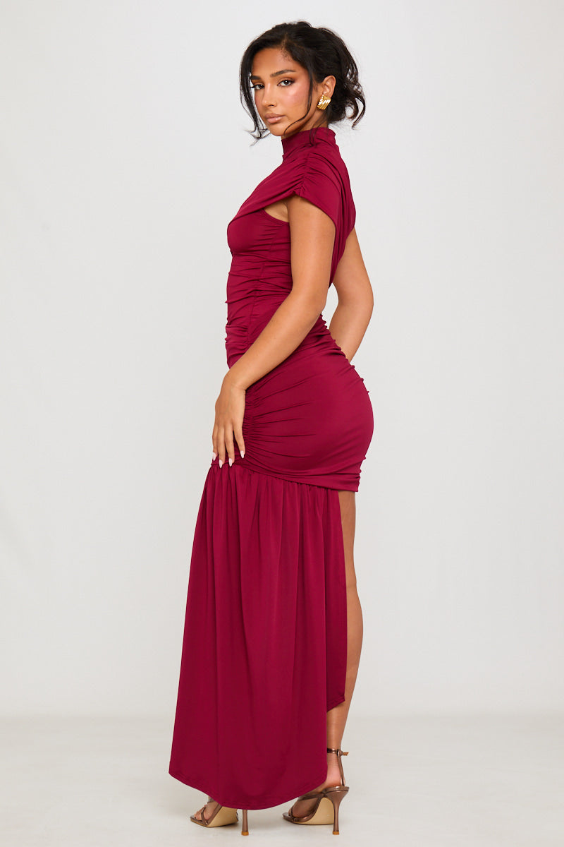 Bria | High Neck Ruched Mini Dress