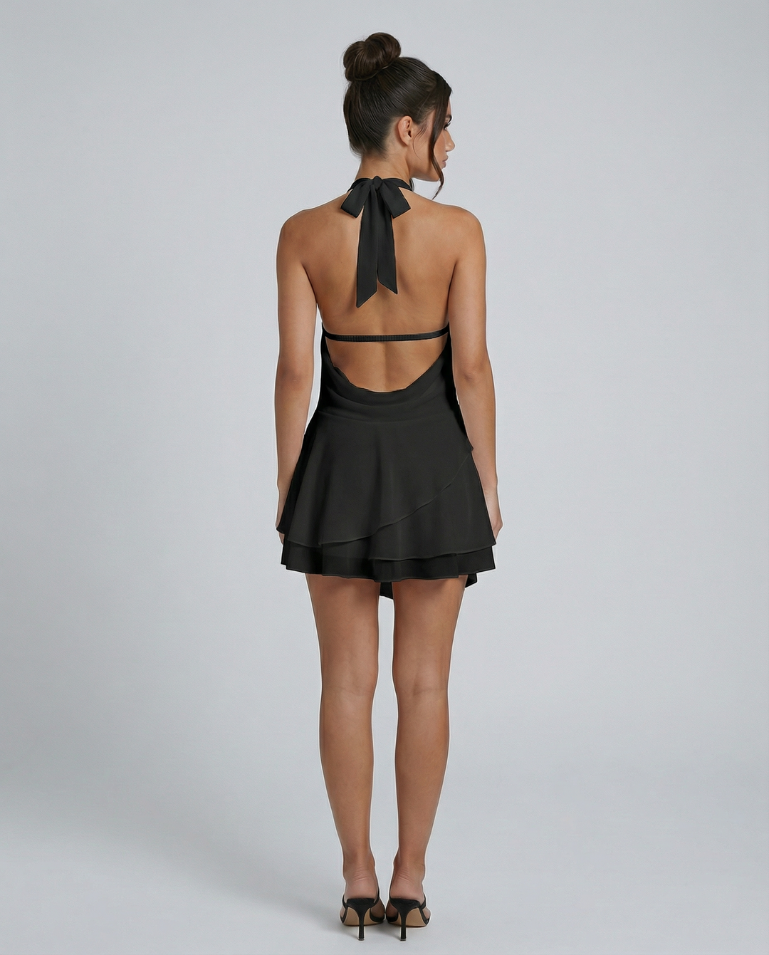 Eliza | Mini Dress with Plunge Neck and Open Back