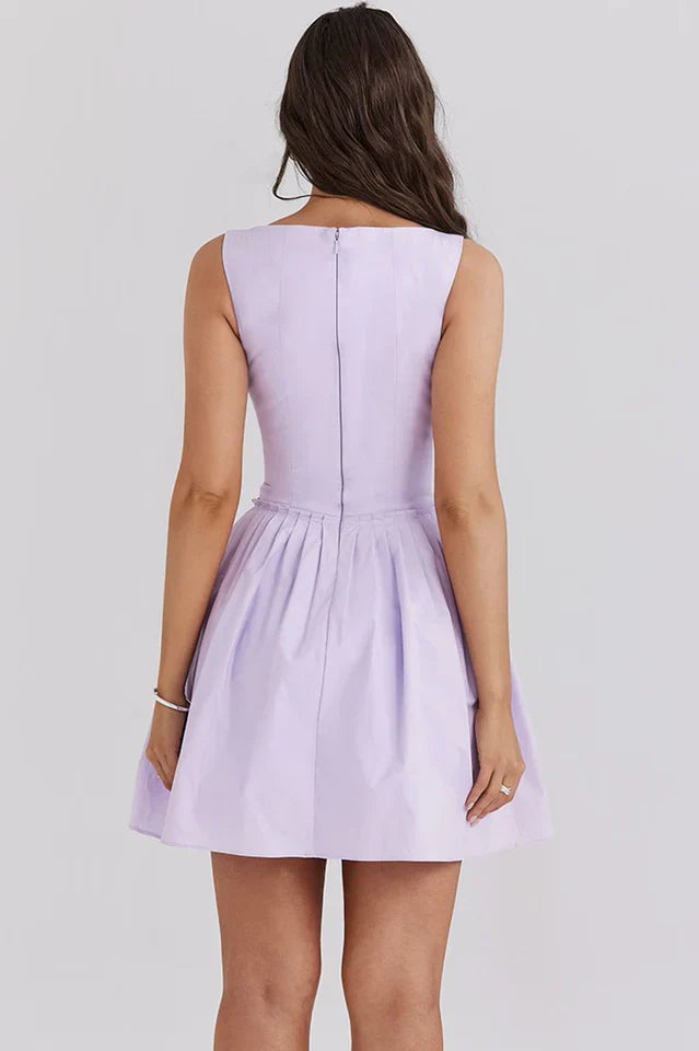 Elise | Pleated Mini Dress with Structured Bodice