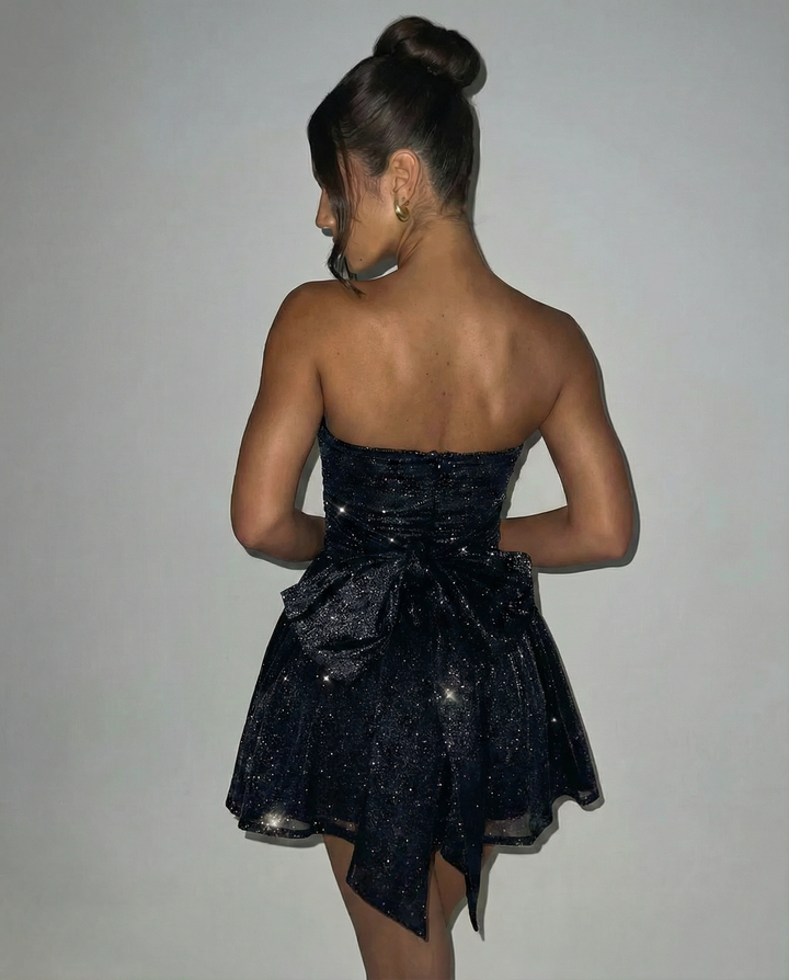 Elara | Strapless Mini Dress with Bow Detail