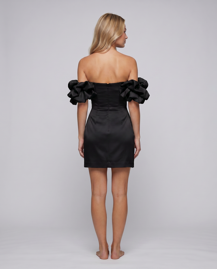 Corinne | Mini Dress with Off-Shoulder Ruffle Sleeves