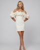 Corinne | Mini Dress with Off-Shoulder Ruffle Sleeves