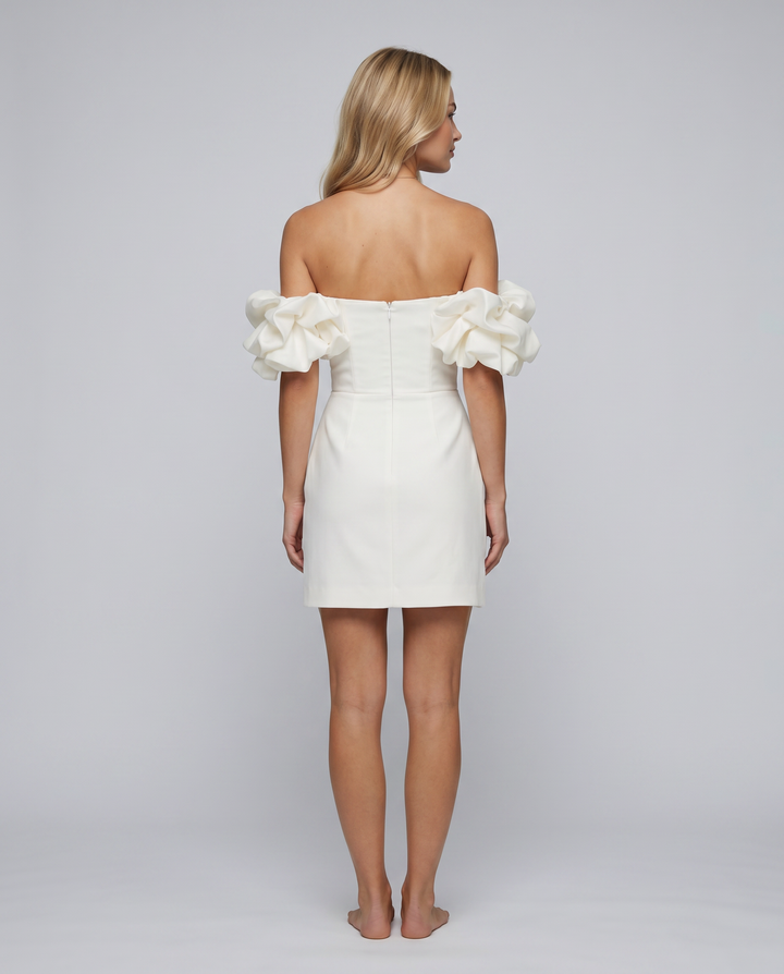 Corinne | Mini Dress with Off-Shoulder Ruffle Sleeves