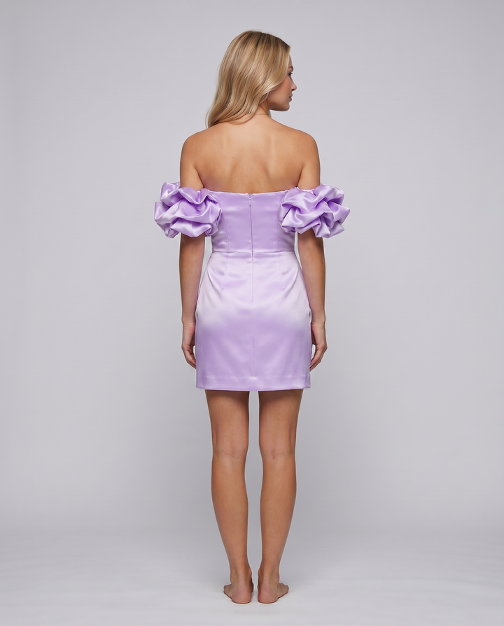 Corinne | Mini Dress with Off-Shoulder Ruffle Sleeves