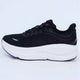 Unisex black lace-up running shoe with thick sculpted sole