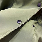 Women's lightweight windbreaker jacket with oversized colour-block collar and button front
