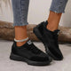 Women's panelled lace-up sneakers with textured sole