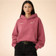 Women's hooded sweatshirt with chest graphics and kangaroo pocket