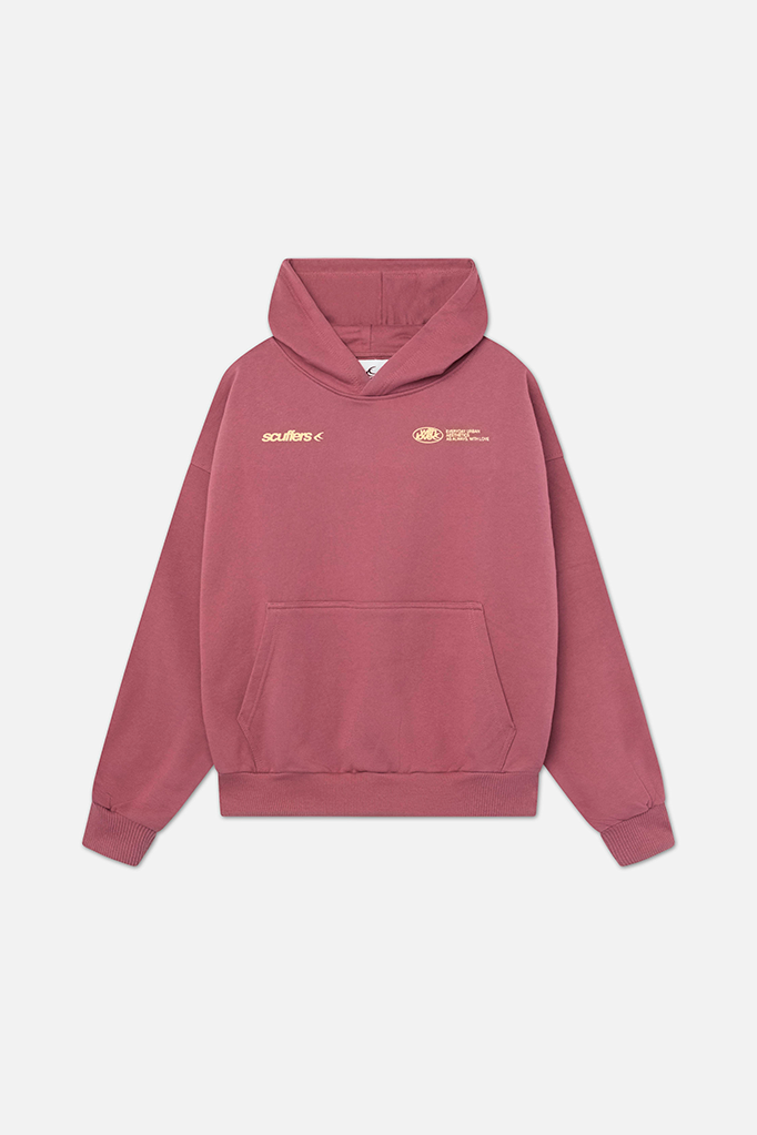 Women's hooded sweatshirt with chest graphics and kangaroo pocket