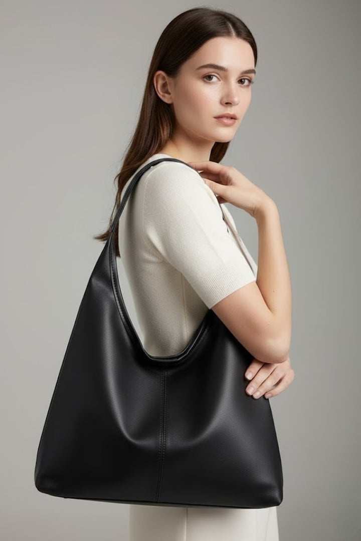 Large women's shoulder tote bag with long straps and roomy interior