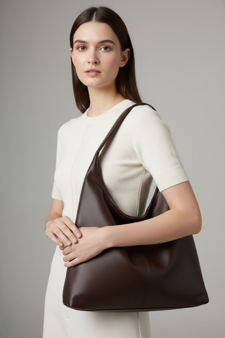 Large women's shoulder tote bag with long straps and roomy interior