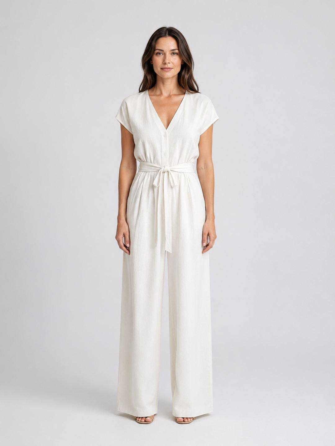 Naia | Relaxed Tie Waist Wide Leg Jumpsuit