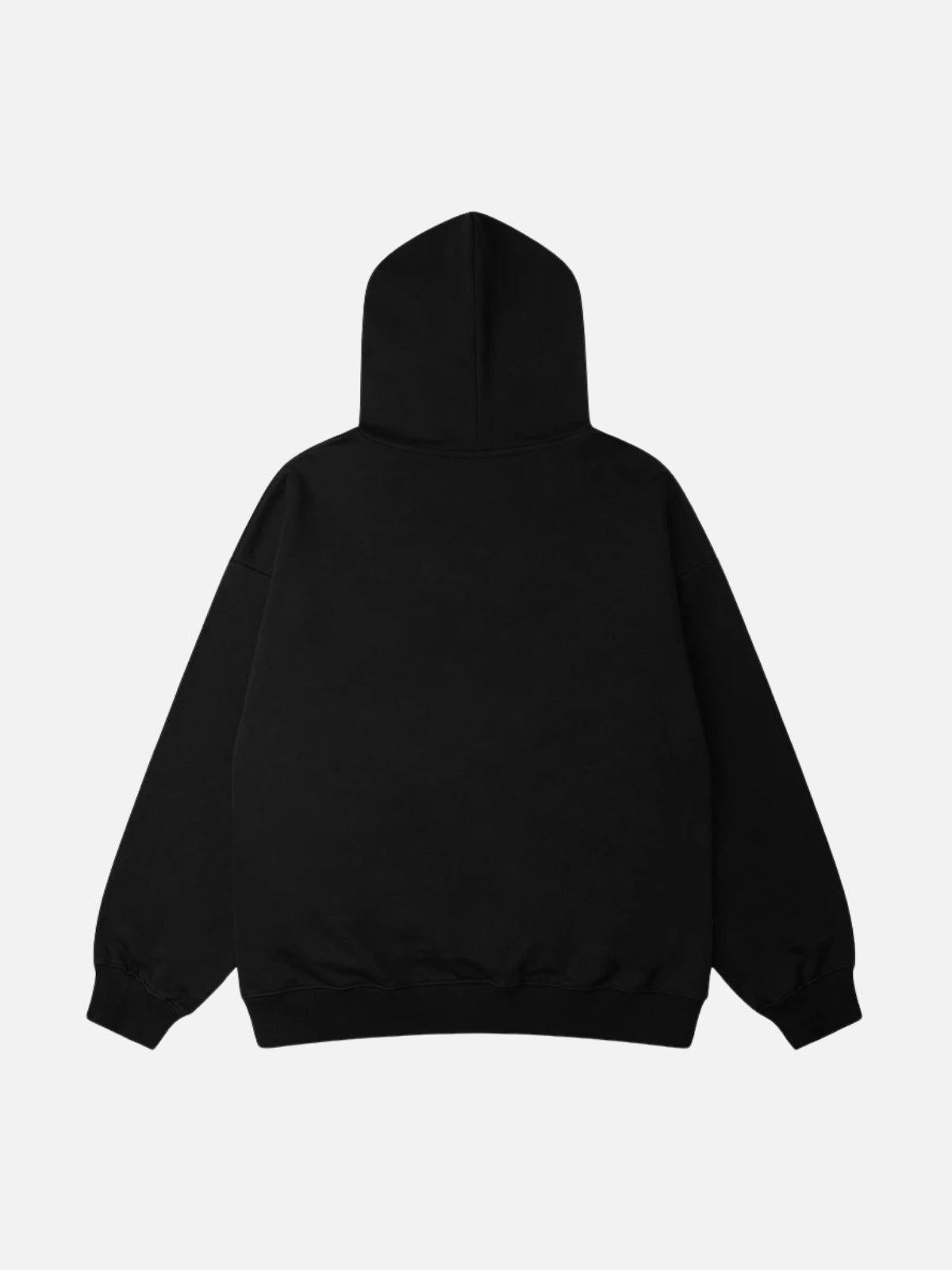 Abstract graphic hoodie with drawstring hood and long sleeves