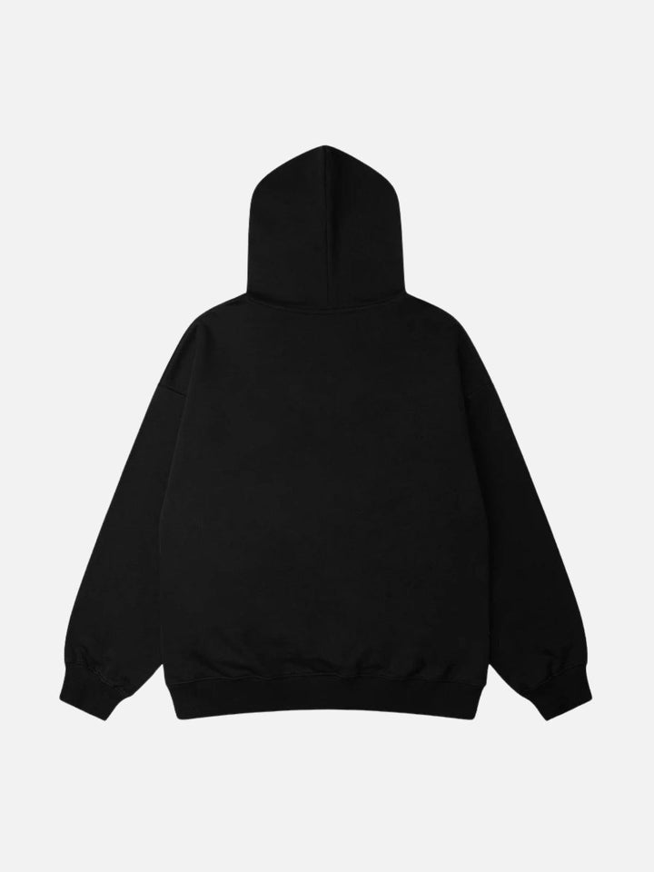 Abstract graphic hoodie with drawstring hood and long sleeves