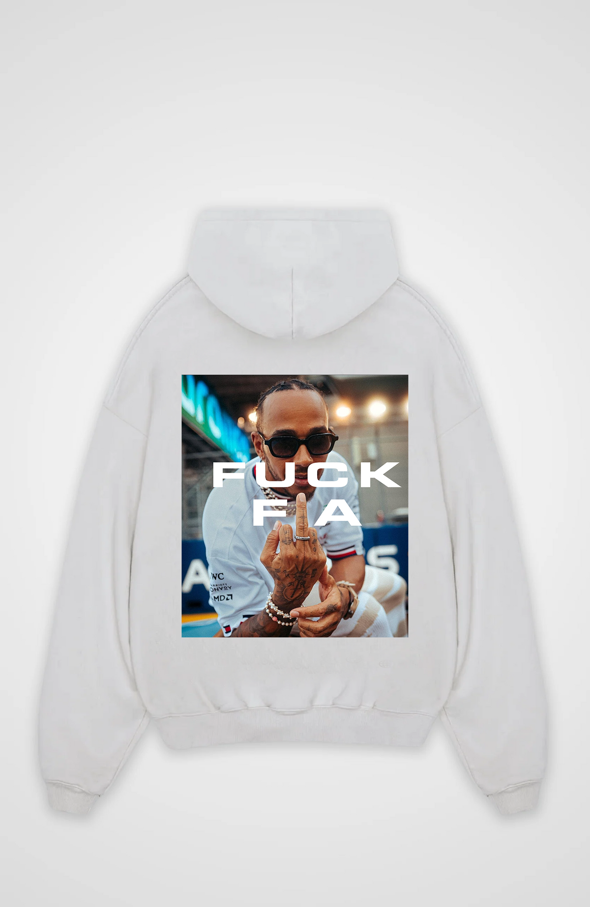 Unisex oversized hoodie with photographic graphic print