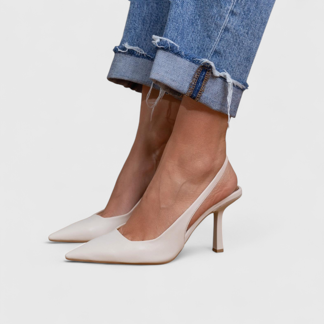 Women's Pointed Heel Pumps, Tan, Slingback