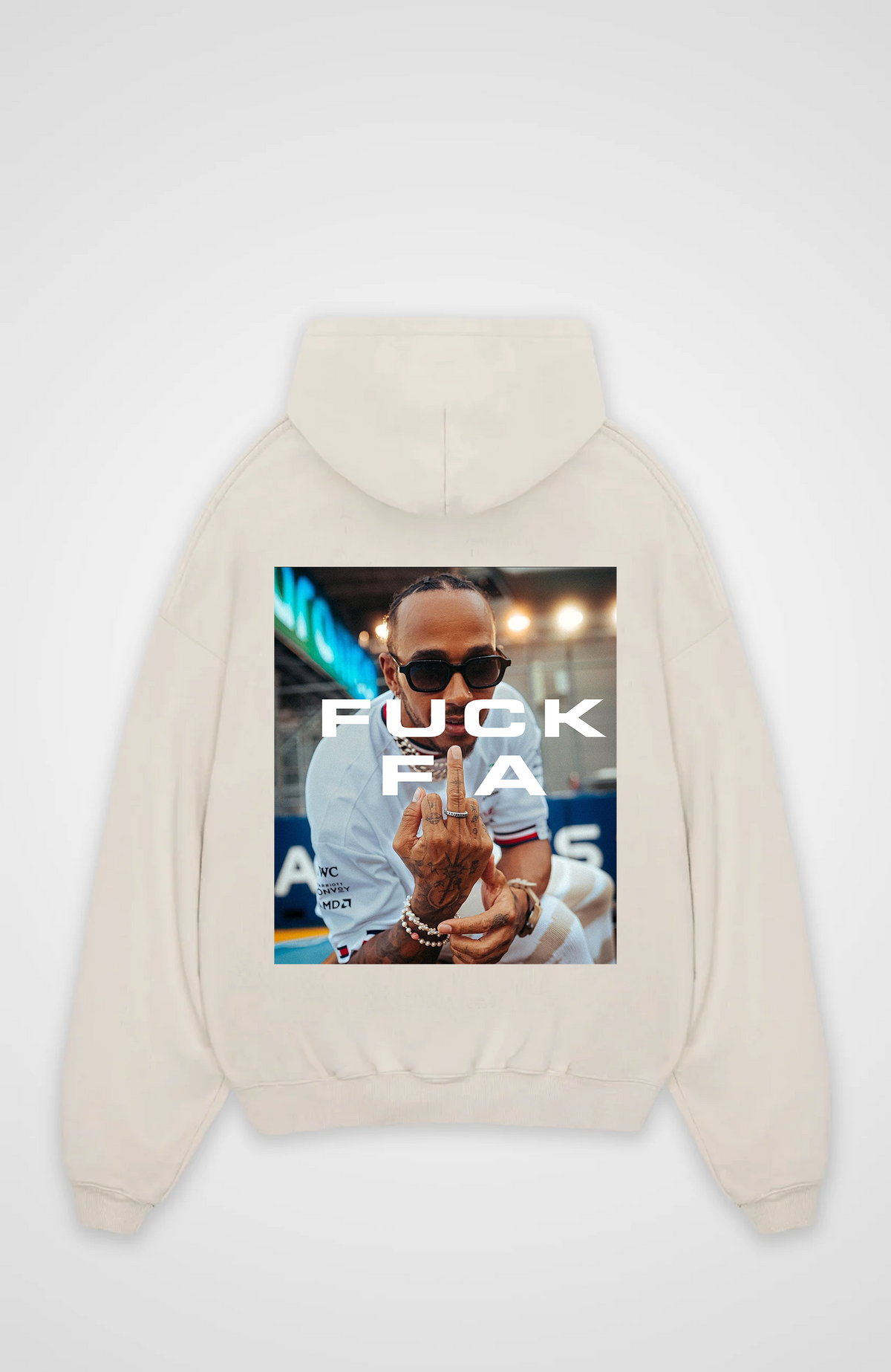 Unisex oversized hoodie with photographic graphic print