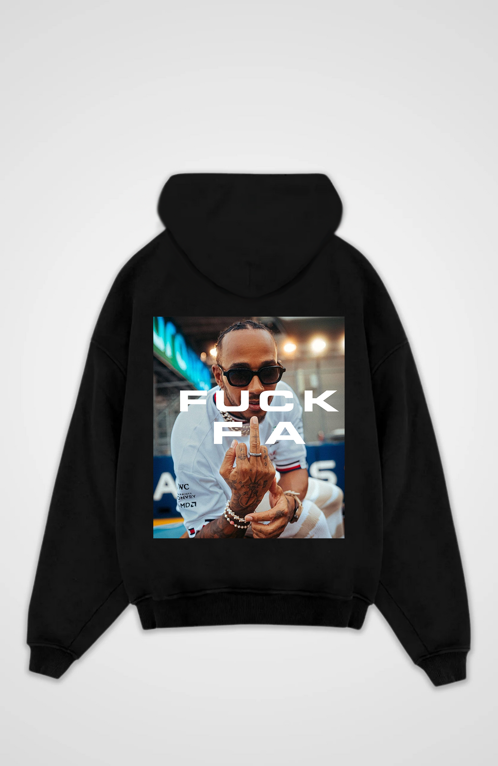 Unisex oversized hoodie with photographic graphic print