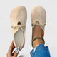 Women's round-toe flat shoes with rope strap detail