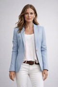 Notch Lapel Single-Button Blazer for Women, Slim Fit