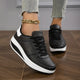 Women's low-top lace-up sneakers with printed uppers and raised soles