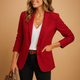 Women's Fitted Blazer, One Button, Red