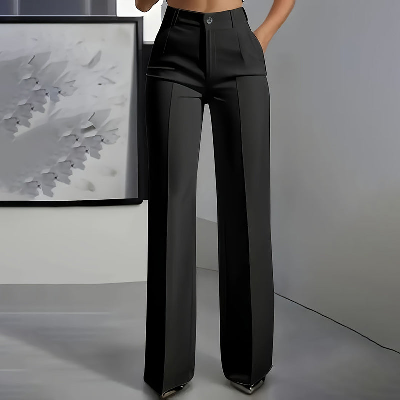 Women's high-waisted wide-leg suit trousers