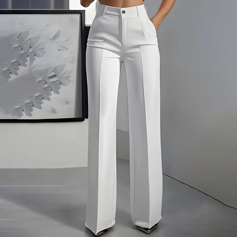 Women's high-waisted wide-leg suit trousers