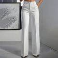 Women's high-waisted wide-leg suit trousers