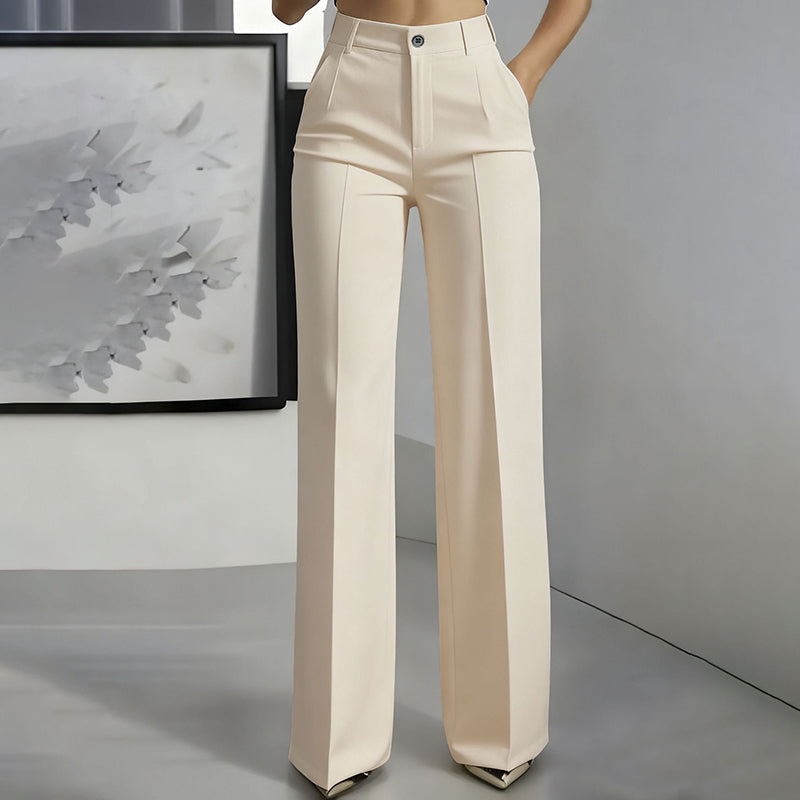Women's high-waisted wide-leg suit trousers