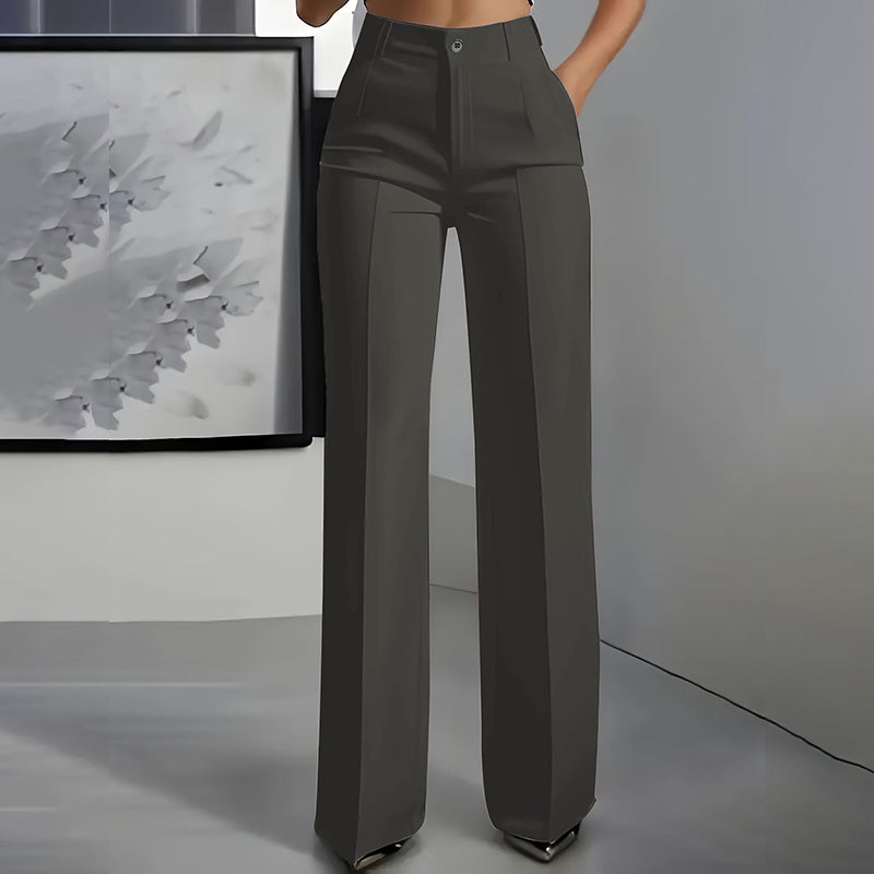 Women's high-waisted wide-leg suit trousers