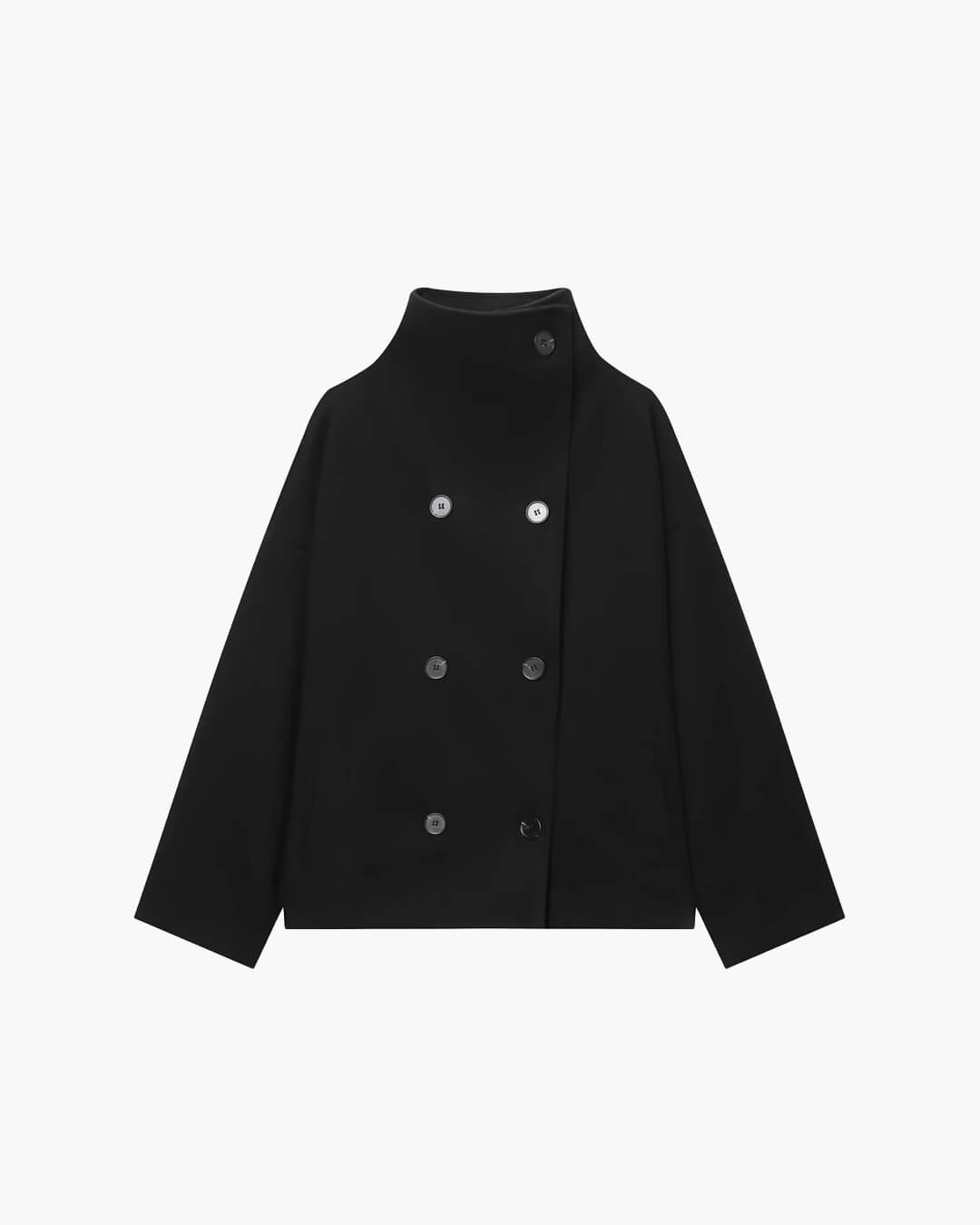 Women's double-breasted stand collar jacket