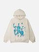 Abstract graphic hoodie with drawstring hood and long sleeves