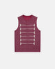 Women's ribbed knit tank top with embroidered front motifs