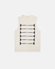 Women's ribbed knit tank top with embroidered front motifs