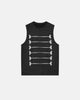 Women's ribbed knit tank top with embroidered front motifs